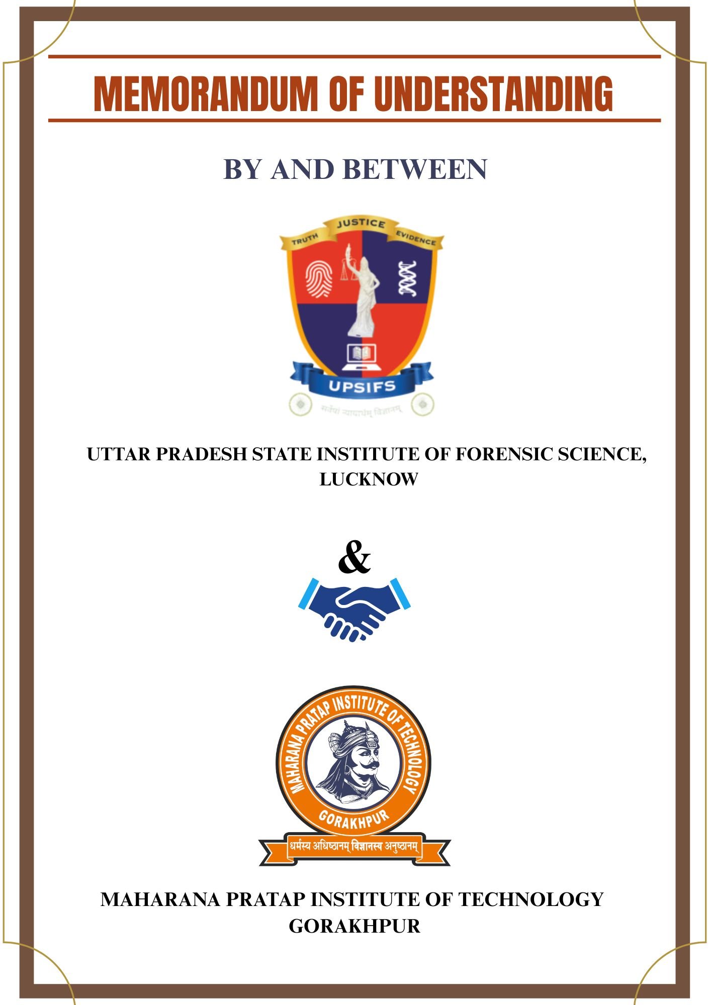 MoU signing with UP State Institute of Forensic Science